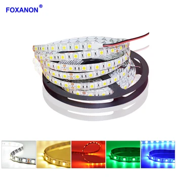 Foxanon LED Trak 5050 DC12V 60LEDs/m 5m/veliko Prilagodljivo Luči LED RGB RGBW 5050 LED Trak RGBWW Traku Trak Light-Emitting Diode