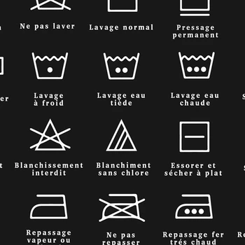 Francoski Pralnica Simbol, Znak, Tiskanje Črno-Beli Plakat Affiche Buanderie Stenskih slikah, Platno, Slikarstvo, Pralnica Soba Dekor