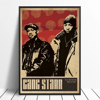 Gang Starr Glasbe Je Pevka Plakat Hip Hop Rap Glasbe Band Star Plakat Steno Umetnosti Slikarstva Sobi Doma Dekor Platno, Tisk