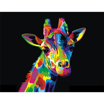 GATYZTORY Barvanje Z Številkami Barve Žirafa Živali Slike S Številko Domov Spalnica Artcraft 40x50cm Uokvirjena Steno Obrti