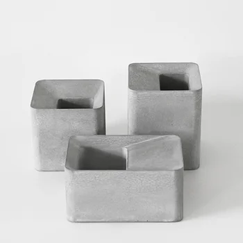 Geometrijske sočna vaza silikonsko plesni betonske vaze plesni pravokotne cementa vaza plesni DIY proces plesni