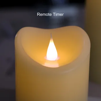 GiveU Brezplamensko Sveče 3D Utripanja led sveča s samosprožilcem, baterija upravlja novoletne lučke za božično dekoracijo,Slonovine