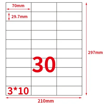 GL-33 (50sheets) 30-gor 1500 oznake 70 mm x 29,7 mm A4 Samolepilni Tiskanje Nalepk za laserskimi/brizgalnimi tiskalniki