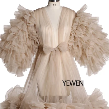 Glejte, čeprav Forme Ruffles kratkimi Maturantski Obleki Porodniškega Obleko za photoshoot Yewen 2021