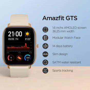 Globalna Različica Amazfit GTS Pametno Gledati 5ATM Nepremočljiva Smartwatch 14Days Baterije GPS Glasbe za Nadzor Usnje Silikonski Trak