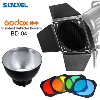 Godox BD-04 Skedenj Vrata Satja Mreža 4 barvni Filter + Bowens Gori Reflektor za Bowens Studio Flash