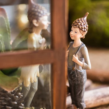 Gozd Elf Ročno poslikane smolo ornament vintage doma dekor pravljice vrt miniaturne figurice kmečki dom dekoracija dodatna oprema