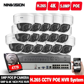 H. 265+ 16CH 4K 8MP POE NVR Kit CCTV kamer AI Ultra HD 5MP Prostem Nepremočljiva Varnosti IP Kamera za Video Nadzor, Nastavite