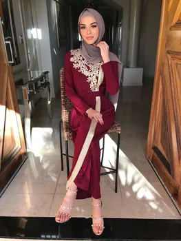 Haljo Femme Hiver 2021 Muslimanskih Moda Abayas za Ženske Dubaj Abaya Turčija Hidžab Obleko tam kaftan Caftan Marocain Musulman De Način