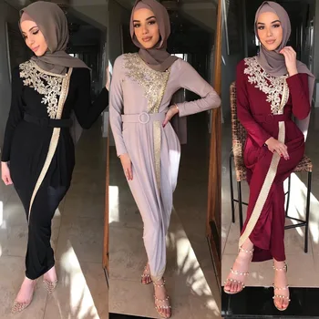 Haljo Femme Hiver 2021 Muslimanskih Moda Abayas za Ženske Dubaj Abaya Turčija Hidžab Obleko tam kaftan Caftan Marocain Musulman De Način