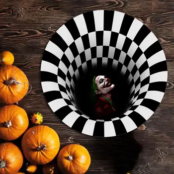 Halloween Preproga 3D Krog Klovn Smešno Grozo Dekoracijo Poliamidnih Vlaken Gospodinjstva Non-slip Talna Obloga Preprogo