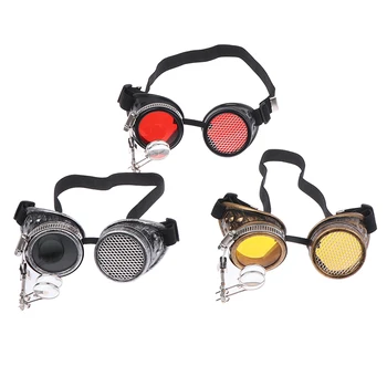 Halloween Steampunk Rock zaščitna Očala, Očala za Varjenje z Dvema Barve Objektiv Punk Gothic Cosplay Stranka Stekla za Očala