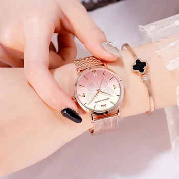 Hannah Martin Ženske Gledajo Rose Zlata 3D Metulj Ustvarjalne Luksuzni Pazi Za Ženske, Dame Watch Relogio Feminino reloj mujer