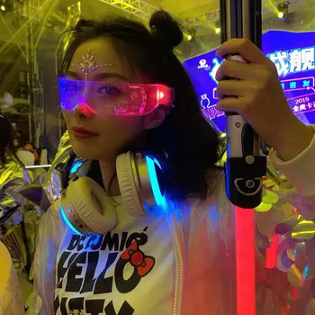 Harajuku Kul Elegancija Disco Dekleta Led Osvetlitev Tehnika Očala Glasbeni Festival Elegantna Očala Fazi Dance CLub Bar Kostumi