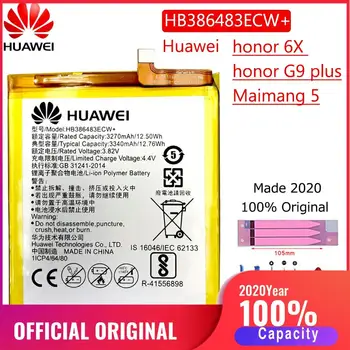 HB386483ECW Novo Originalno Baterijo Za Huawei Honor 6X / G9 plus / Maimang 5 / GR5 2017 3340mAh Zamenjava Baterije Bateria