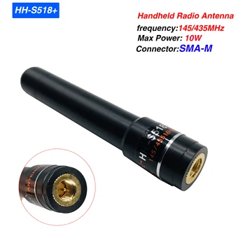 HH-S518+ GURS-M Moški Visok Dobiček Strn Antena 10w Dual band 145/435MHz dvosmerna Radijska Antena za BAOFENG UV-3R UV-100 UV-200 TYT