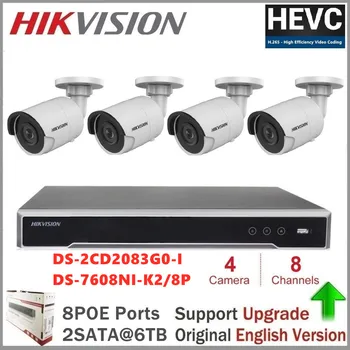 Hikvision CCTV Kamere Kompleti 8MP(4K) Bullet IP Kamero PoE Domov/Zunanja Vremensko Video CCTV Varnostni Nadzor Night Vision