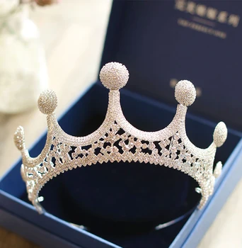 HIMSTORY Sparkly Polno Kristalno Tiara Ročno Nosorogovo Big Krono Poročni Dodatki za Lase Royal Queen Princesa Poročno Hairwear
