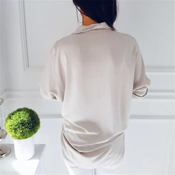 Hirigin Moda za Ženske Priložnostne srajco z Dolgimi Rokavi Šifon prsih sequined žep dolg rokav Bluze Svoboden žensko Bluzo Vrhovi