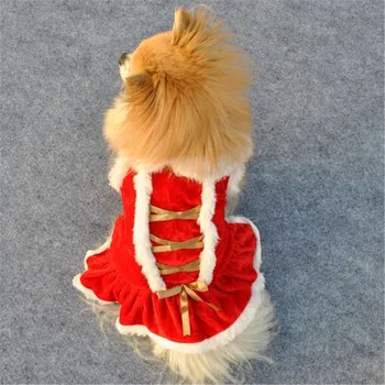 Hišnih Kuža Rdeče Božič Dog Oblačenja Oblačila Santa Doggy Kostumi, Oblačila Toplo Pet Oblačila Pozimi, Jeseni Kostum