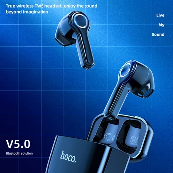Hoco ES45 TWS Slušalke Bluetooth 5.0 Brezžične Slušalke Z Mikrofonom Polnjenje Box Inteligentne Dotik za Nadzor Slušalke Za Pametne telefone