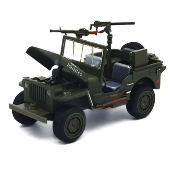 HOMMAT Simulacija 1:24 WW II Jeep Off-road Vojaških Sil Vojske Vozila, Model Avtomobila Zlitine Diecast Modela Avtomobila Darilo Igrače Za Otroke