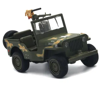 HOMMAT Simulacija 1:24 WW II Jeep Off-road Vojaških Sil Vojske Vozila, Model Avtomobila Zlitine Diecast Modela Avtomobila Darilo Igrače Za Otroke