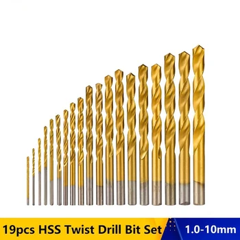 HSS hitroreznega Jekla Twist Drill, Naravnost Ročaj s Titanom Prevlečeni Twist Drill, Drill Set.
