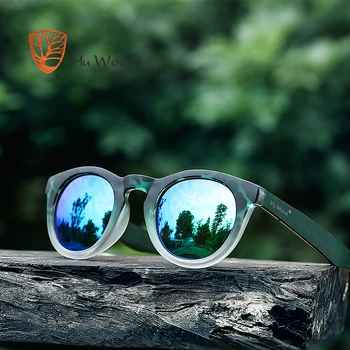 HU LESA Moda Ovalne Polarizirana sončna Očala Leče Prugasta Okvir Lesa Moč Očala Ženske Roza Očala za Sonce Moških Pregleden GR8006