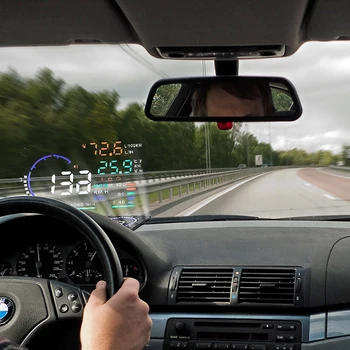 HUD Diagnostično Orodje, LED Zaslon Vožnje Digitalni Avto Dodatki Gorivo Opozorilo OBD vetrobranskega stekla ABS Head Up Display