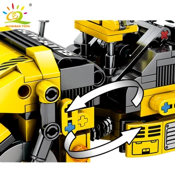 HUIQIBAO 235pcs Inženiring Vrtanje Vozila Roller Tovornjak gradniki Tehnične Opeke Nastavite Mesto Gradnje, Igrače Za Otroke