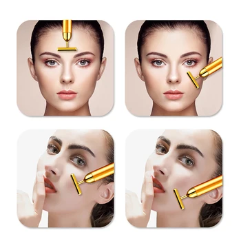 Hujšanje Obraz 24k Gold Vibracije Obraza Lepota Bar Impulz, Učvrstitev Obraza Roller Massager Dvigalo Kože Zaostrovanje Gubam Stick