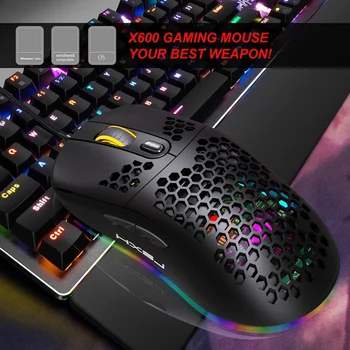 HXSJ X600 Gaming Miška RGB Razsvetljava Programiranje Gaming Miška 6-Ravni DPI USB Plug and Play za Prenosni RAČUNALNIK