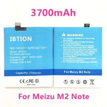 IBTION 3700mAh BT42C Baterija za Meizu M2 Opomba za baterije