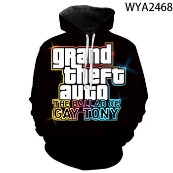 Igra Grand Theft Auto 4 Polno Neto Novih 3D Tiskanih pulover s kapuco Za moške Otroci jesen/zima Hoodie Otrok Skateboard Rokavi