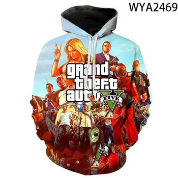 Igra Grand Theft Auto 4 Polno Neto Novih 3D Tiskanih pulover s kapuco Za moške Otroci jesen/zima Hoodie Otrok Skateboard Rokavi