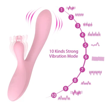 IKOKY Rabbit Vibrator, Vibrator Vaginalne Muco Massager Sex Igrače za Ženske, G-Spot Klitoris Stimulator Srčkan Jelen 2 Motorji 10 Hitrost
