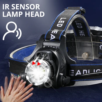 IR Senzor Smerniki USB Polnilne V6/L2/T6 Indukcijske LED Žaromet Ribolov/Kampiranje Baklo Luči Za 18650 Baterije