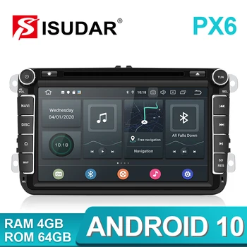 Isudar PX6 Android 2 Din avtoradia Za Volkswagen/VW/Passat/POLO/GOLF/Tiguan Skoda/Octavia Sedež/Leon GPS Avto DVD Predvajalnik Carplay