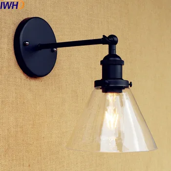 IWHD Stekla Retro Vintage Stenska Svetilka, Lučka LED Rov Wandlamp LED Edison industrijske Stenske Luči Za Dom Arandelas Osvetlitev Stopnišč