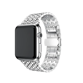 Iz nerjavečega jekla, Trak Za Apple Watch band 44 42mm 40 mm 38 mm Gume watchband zapestnica iWatch serije 5 4 3 2 se 6