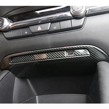 Iz nerjavečega jekla Za Mazda 3 Axela 2019 2020 Dodatki Avto Sprednje Polnjenje USB vmesnik okvir Pokrova Trim Nalepke Avto Styling