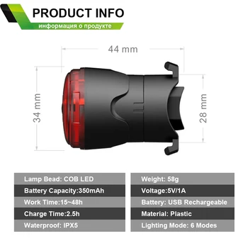 Izposoja Smart Auto Zavora za Zaznavanje Svetlobe MTB Cestno Kolo Svetlobni Signal USB Polnilne Kolesarska Svetilka Latern Flash Luč Za Kolo