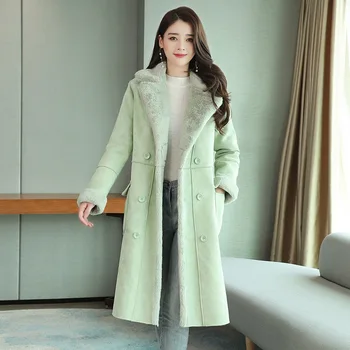 Jagnje lase plašč ženski 2020 zimskem času korejske modne Novo različico Loose Fur eno bombažno jakno Dolgo Jelena Antilop Oblačila Ženske Outwear