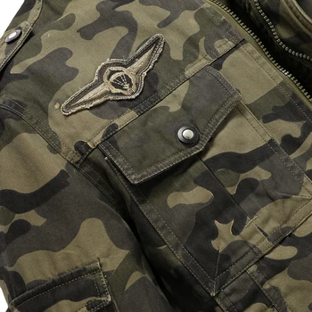 Jakna Moški Prikrivanje Vrhnja oblačila Taktično Plašči Moške Stojalo Ovratnik Bomber Jakne Plus Velikost 4XL Moda Camo Vojaška Oblačila
