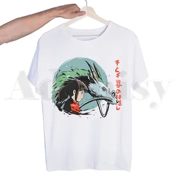 Japonske Anime Risanke Živahen Stran Hayao Miyazaki Tshirts Moški Modni Poletne majice Tshirt Vrh Tees Ulične Harajuku Smešno