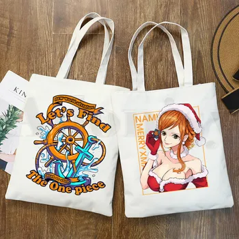 Japonski Anime Enem Kosu Luffy Zoro Risanka Grafiko, Tiskanje Nakupovalne Torbe Girls Moda Priložnostne Pacakge Roko Vrečko