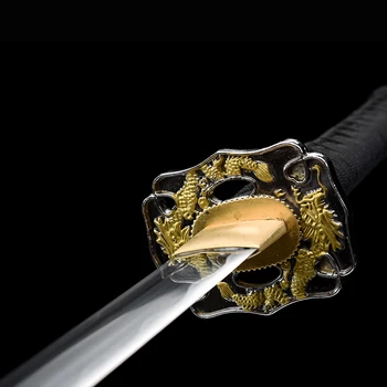 Japonski Meč Handforged Kovinski Katana Polno Tang Zmaj Stražar Boj pripravljen Ostrino za prakso Samurai Meči