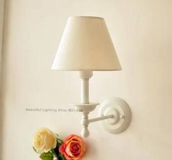 Japonski slog, Nordijska steno rov za foyer soba jedilnica AC85-260V E27 lampholder tkanine lampshade romantično stenska svetilka