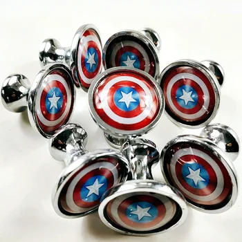 JD Captain America Ščit Eno Luknjo Predal Omare Vrat Gumb Pohištva Ročaj DIY Marvel Omaro Strojne opreme